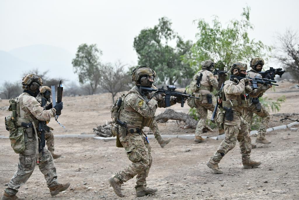 Unidad de asalto desplegada en una cancha de combate Foto Eju00e9rcito de Chile