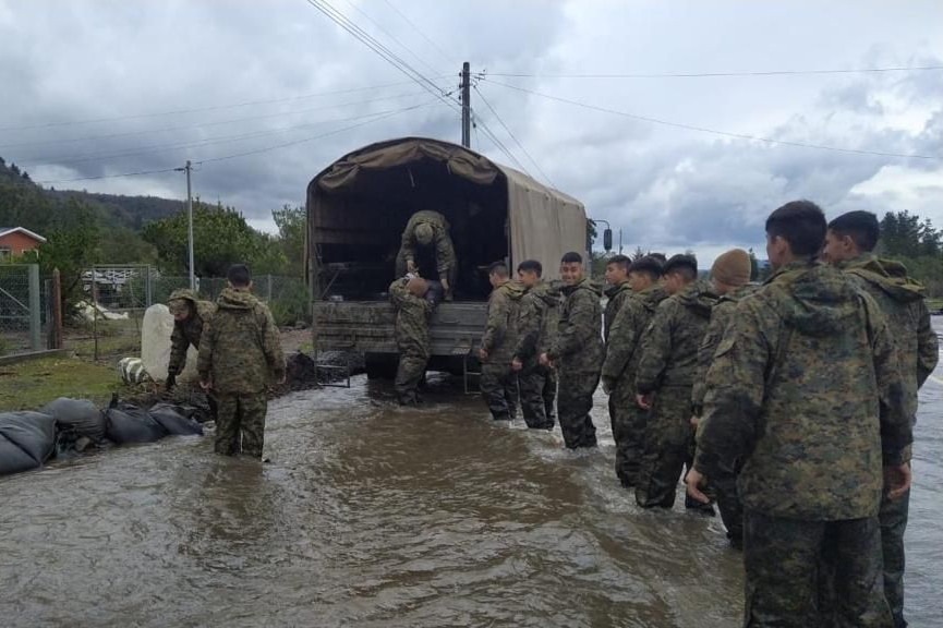 Inundaciones en el sur del pau00eds Foto Eju00e9rcito de Chile