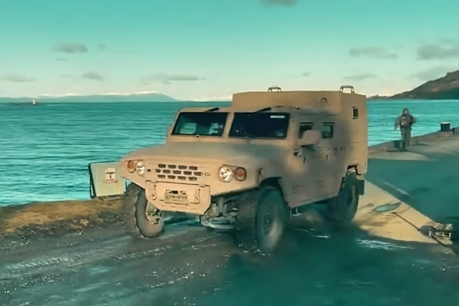 Carro KIa KLTV181 del Cuerpo de infantería de Marina en la Región de Magallanes y Antártica Chilena Imagen Armada de Chile