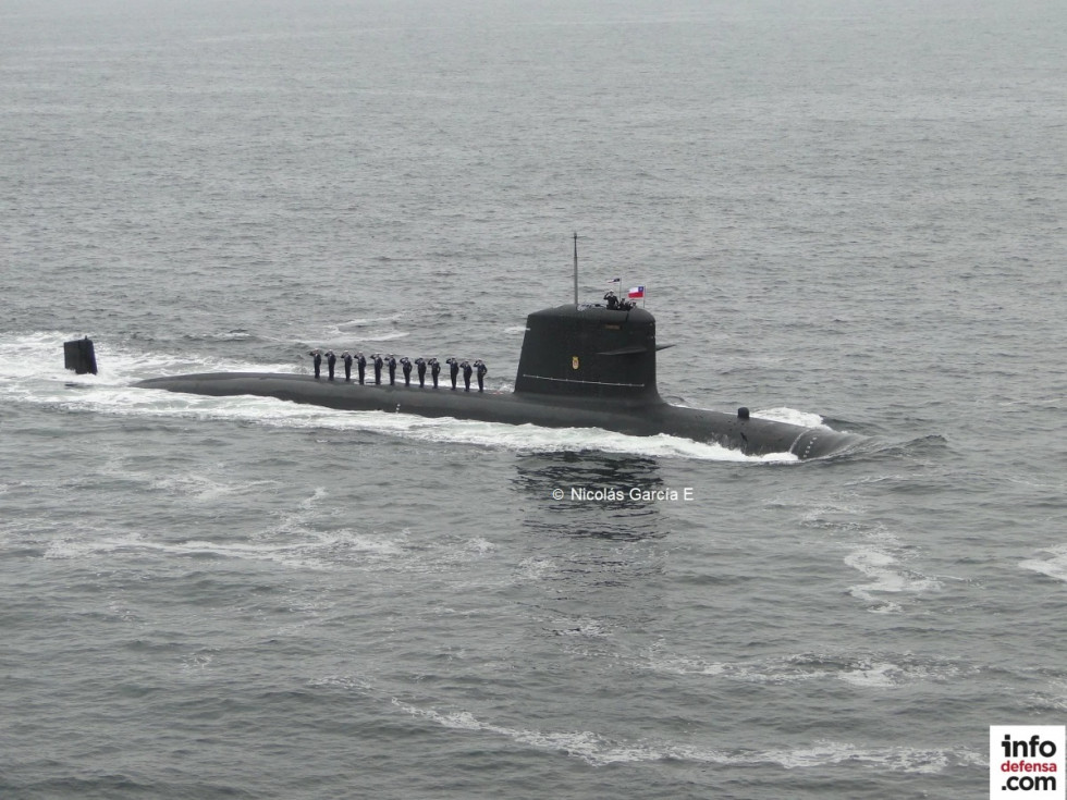 Submarino clase Scorpene SS 22 General Carrera de la Armada de Chile Foto Nicolás García