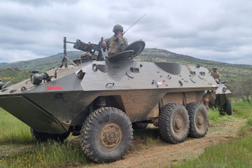 Carros Mowag Famae Piraña 6x6 del Batallón de Infantería Mecanizado del Regimiento de Infantería N1 Buin en el ejercicio Lefkontun II Firma II División Motorizada del Ejército de Chile