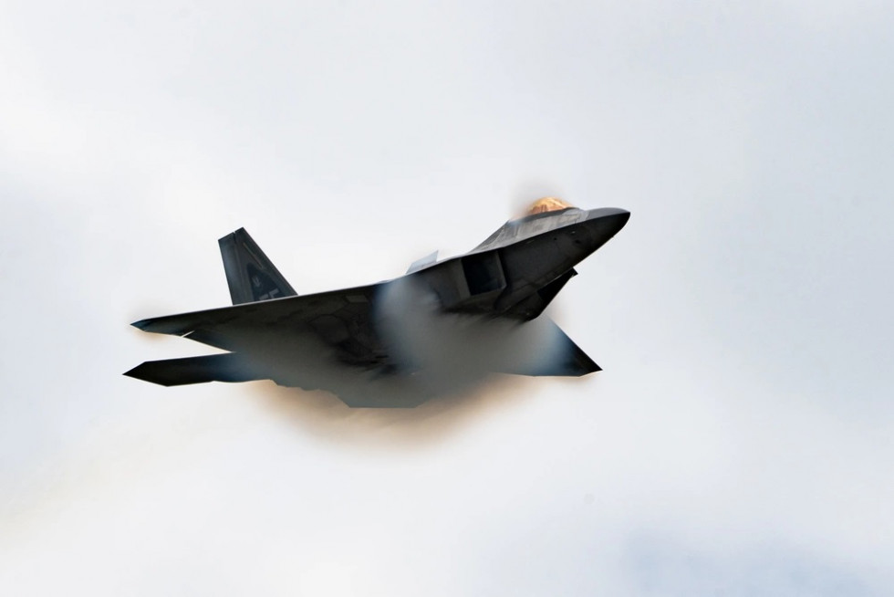 F 22 Demo Team en una exhibición aérea Firma Staff Sgt Don Hudson USAF