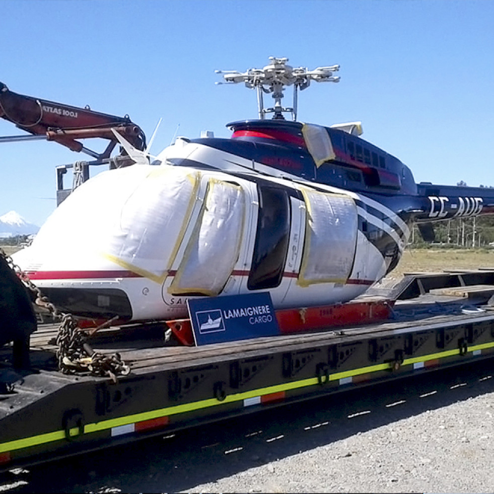Transporte de helicóptero gestionado por la oficina de Chile Firma Lamiagnere