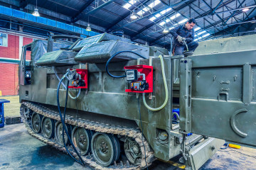 Carro M548 modificado en vehículo cisterna de combustible Firma Ejército de Chile