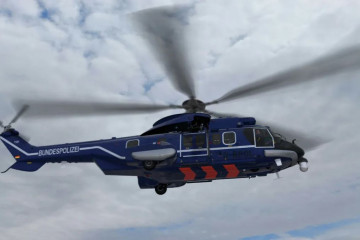 Helicóptero H225 con los colores de la Policía Federal alemana. Foto. Airbus Helicopters