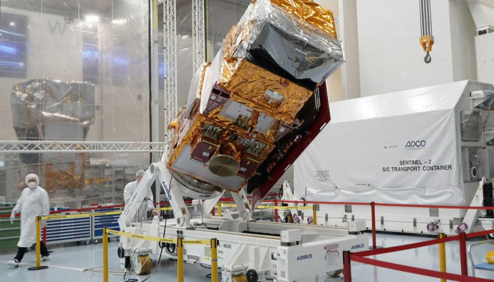 El satélite climático Sentinel-2C de Copernicus emprende su viaje hacia el puerto espacial europeo en Guayana Francesa