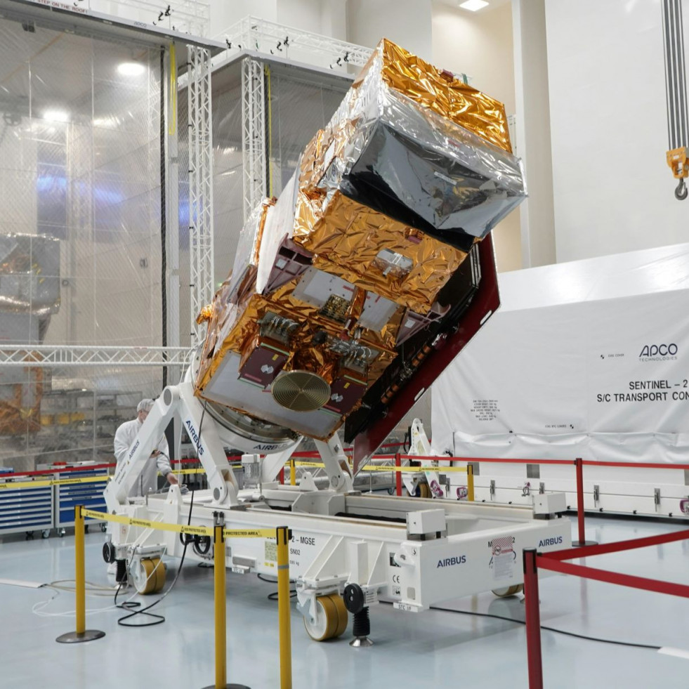 El satélite climático Sentinel-2C de Copernicus emprende su viaje hacia el puerto espacial europeo en Guayana Francesa