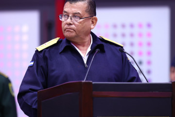 Jefe de la Fuerza Naval del Ejército de Nicaragua, contralmirante Ángel Eugenio Fonseca Donaire.