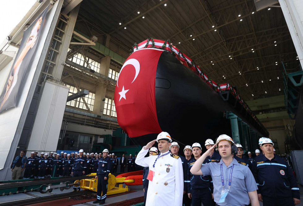 Botadura del submarino turco Hizi Reis. Foto. Ministerio de Defensa de Turquía