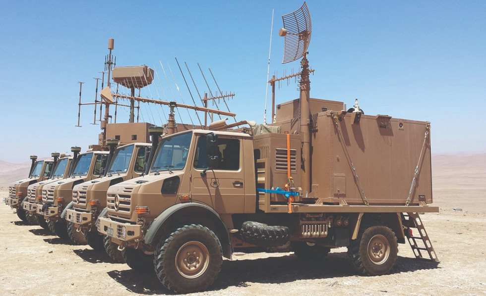 Equipos del sistema Thor montados en camiones Mercedes Benz Unimog del Ejército de Chile Firma Elbit Systems