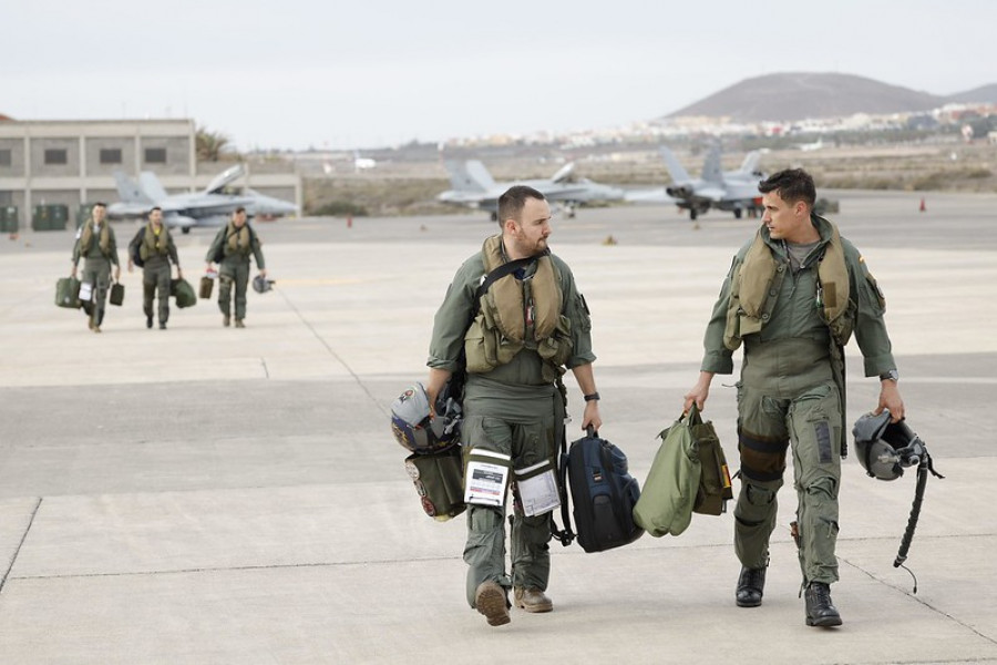 Pilotos del Ejército del Aire en el ejercicio Sirio 24