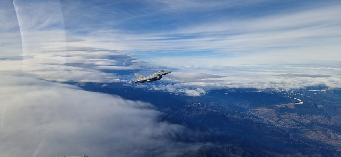 Eurofighter volando en la misiu00f3n en Rumanu00eda