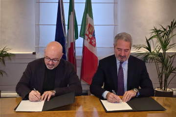 Firma de la compra del negocio submarino de Leonardo (UAS) por parte de Fincantieri. Foto. Leonardo