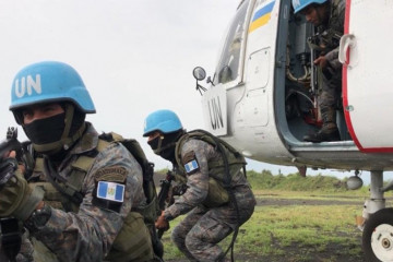 Foto archivo despliegue militares guatemaltecos en el Congo