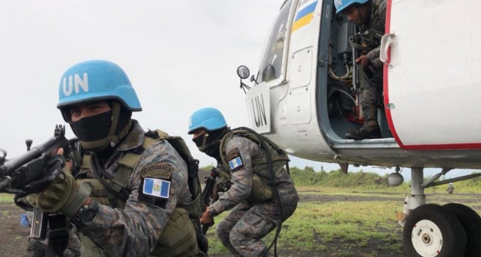 Foto archivo despliegue militares guatemaltecos en el Congo