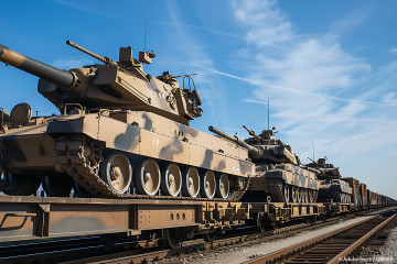 Carros de combate transportados por ferrocarril. Foto. Tribunal de Cuentas de la UE