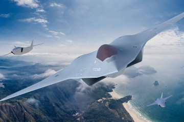 Aspecto previsto de los futuros aviones de combate de sexta generación del programa NGAP estadounidense. Imagen. RTX