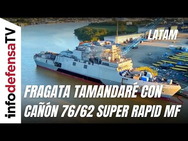 La primera fragata de la clase Tamandaré integra un cañón naval 76/62 Super Rapid MF