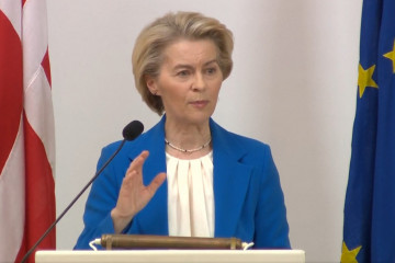 Ursula von der Leyen durante su anuncio de 2030 como fecha de la hoja de ruta del Rearme Europeo. Imagen. @vonderleyen en X